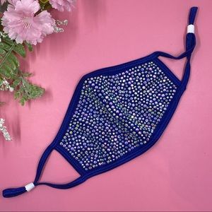 ✨#20 Navy AB Crystals ✨ Bling Face Mask